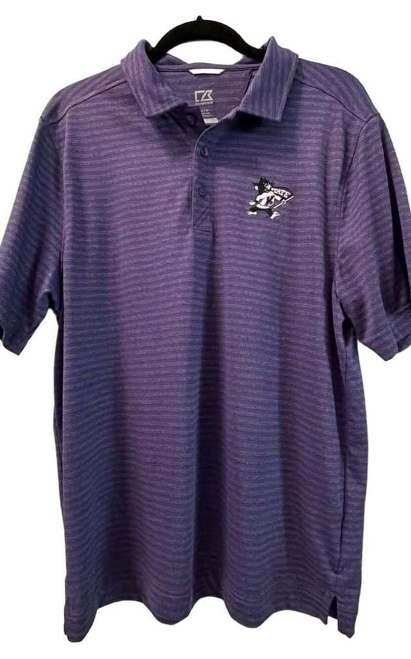 Cutter & Buck K-State Wildcats Polo Size L Purple Stripe
